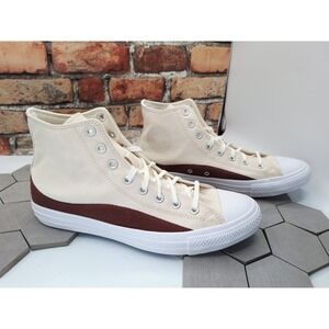 Converse Chuck Taylor All Star Hi Craft Mix Natural Brown White Shoes Men Sz 12
